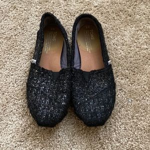 TOMS Women's Black Glitter Wool Classic Black size 7
